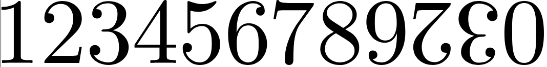 Duodecimal digits (Symbola font)
