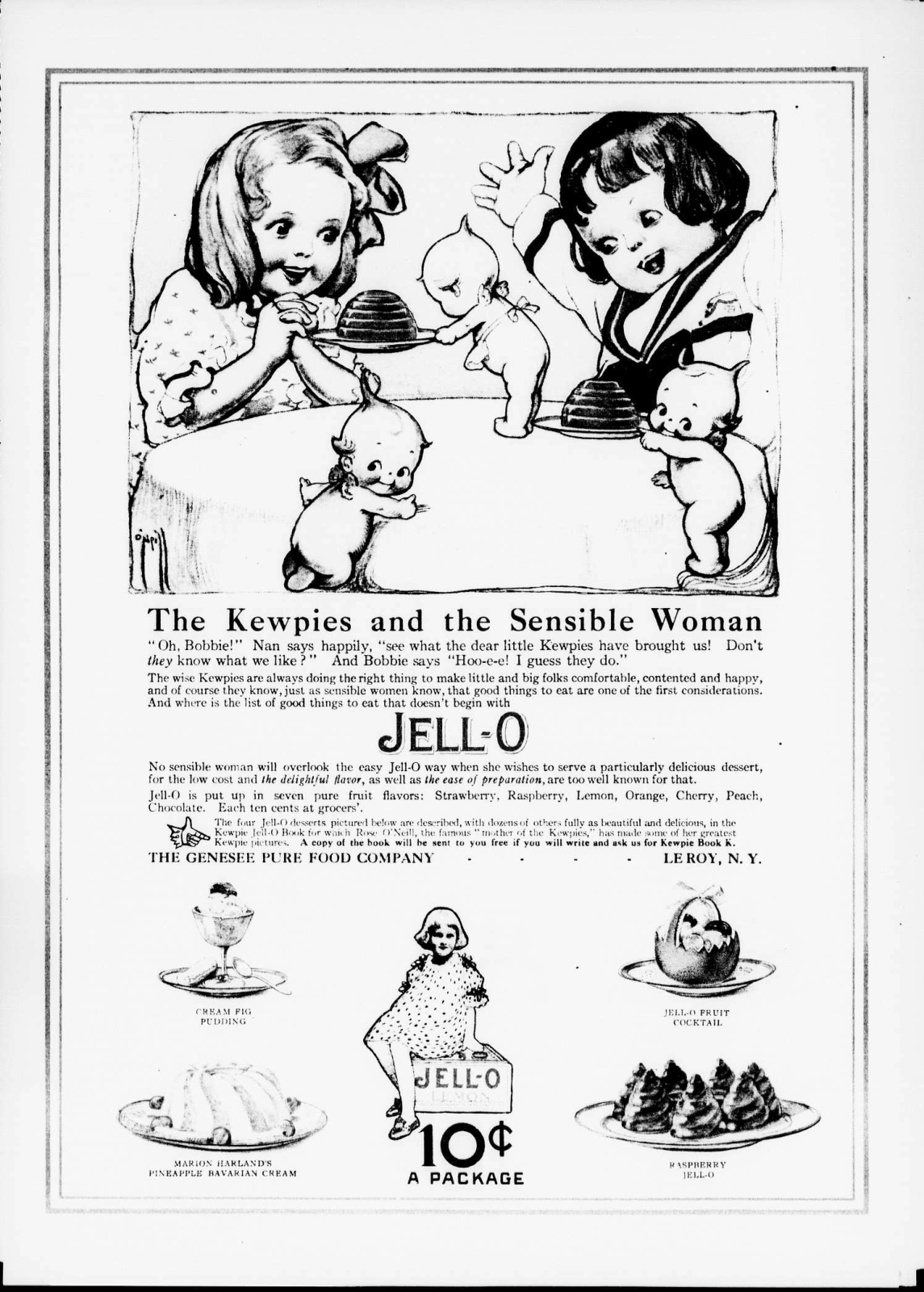 1915 Jell-O ad featuring Kewpies