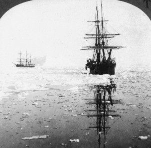 Whaling vessels near Baffin Island. Early 20th century