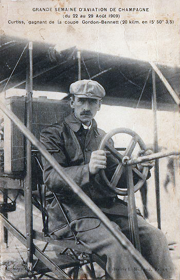 Glenn Curtiss at the controls of his seaplane