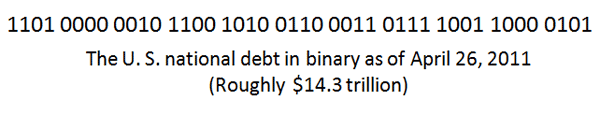 national debt in binary