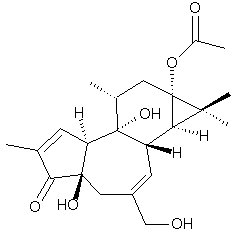 Prostratin molecule, C22H3006  
