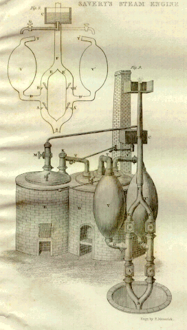 Savery's 1698 steam pump