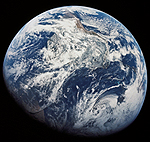 photograph taken from Apollo 8 of the earth 1968
