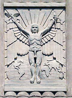 Bas relief on the 1940 Air Terminal