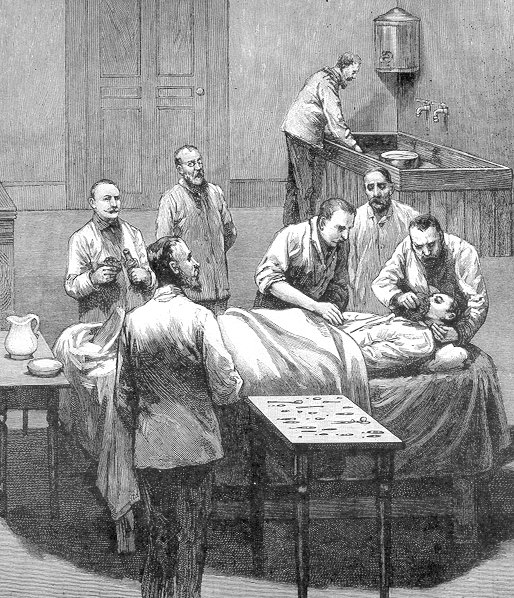 Nineteenth-century surgery with early use of anesthesia