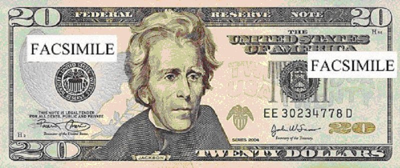 Almost counterfeit-proof $20 bill