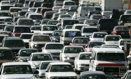photograph of traffic jam