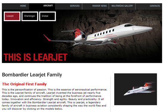 jet website screen shot