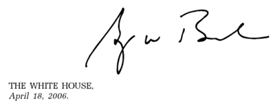 President Bush signature