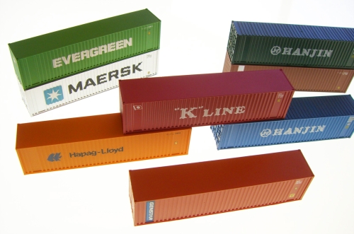 Shipping containers from various companies