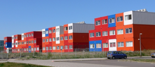 Student housing built from shipping containers