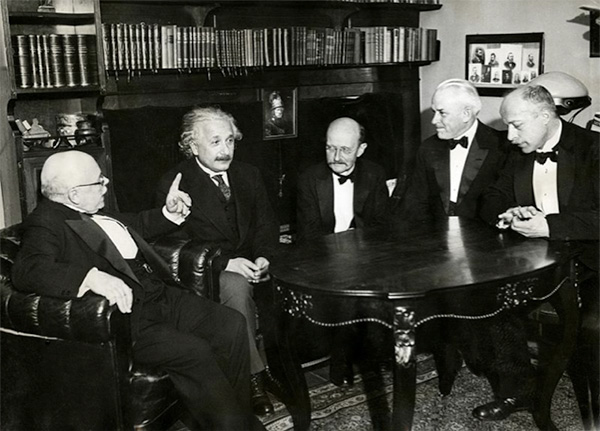 From Left to Right: Nernst, Einstein, Planck, Millikan and von Laue in Berlin in 1931