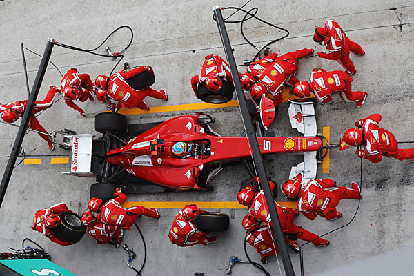 Ferrari pitstop during the Malaysia Formula 1, May 8-10, 2011