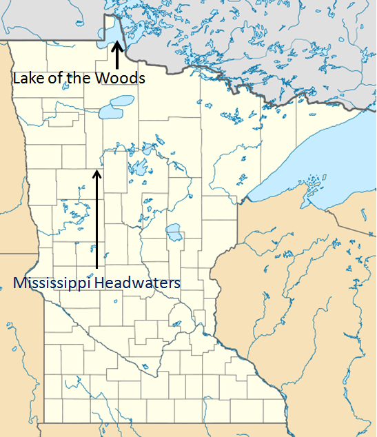 Location map of Minnesota, USA