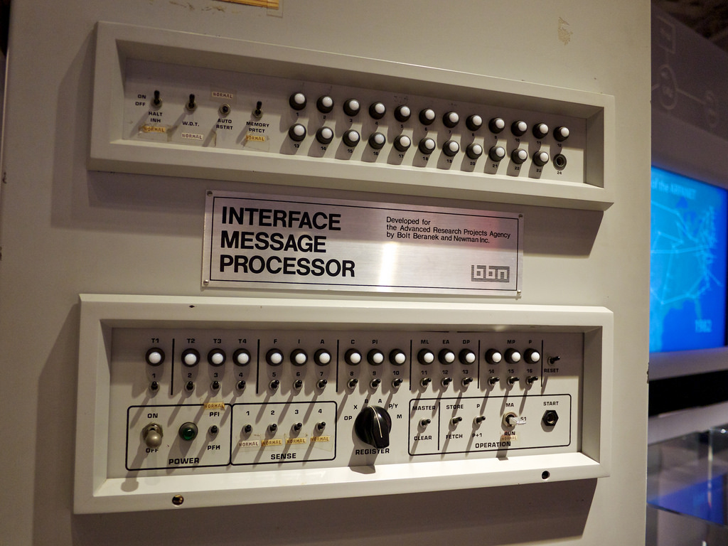 Specialized hardware for handling communication between computers linked via the ARPANET - the forerunner of modern day routers