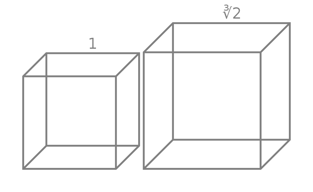 A Cube and a Cube With Double the Volume of the Original