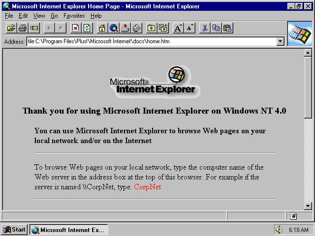 Internet Explorer 2 on Windows NT4