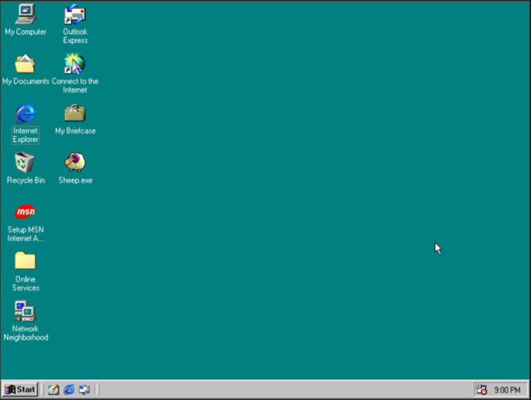 Internet Explorer on an Early Windows Desktop
