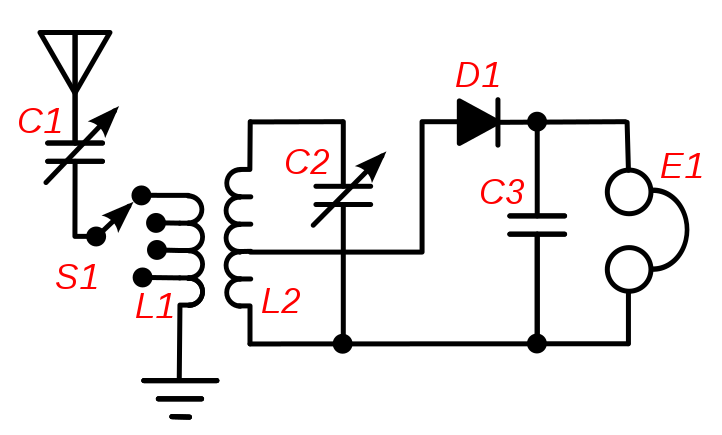 Crystal radio circuit
