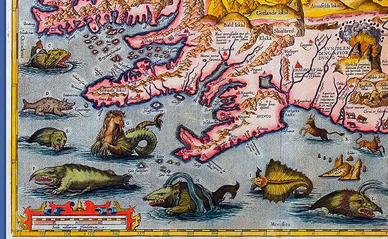 example of map-makers drawing of monsters