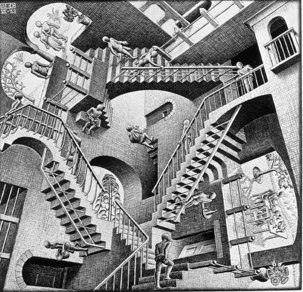 Escher's etching, Relativity