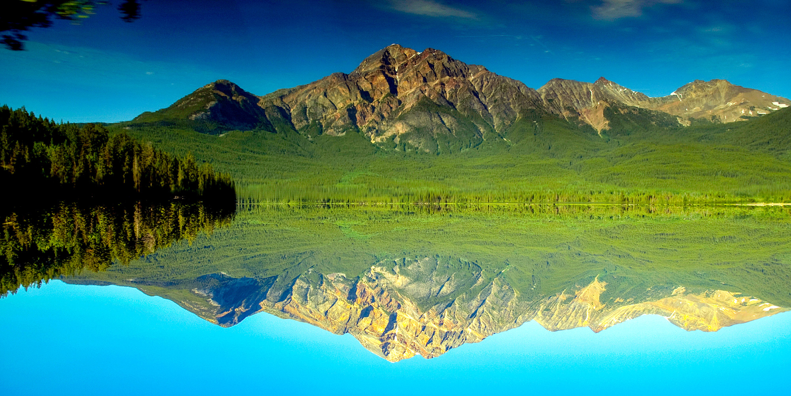 Reflective lake scene