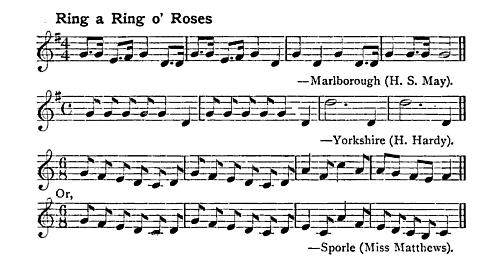 Sheet Music for Ring a Ring O’Roses from Alice Bertha Gomme