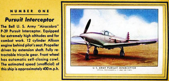 Airacobra collector's card