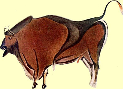 Facsimile of a palaeolithic painting of a bison