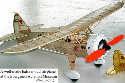 Balsa wood model of the Mr. Mulligan airplane