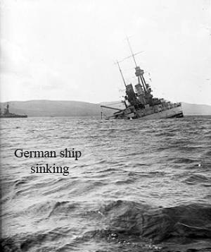 The German ship Bayern sinking in Scapa Flow