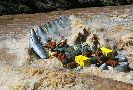 Raft awash in the Colorado