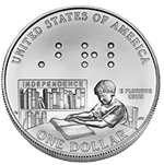 Image of Braille commemorative coin (reverse)
