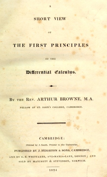 A Short View of the First Principles of the Differential Calculus 