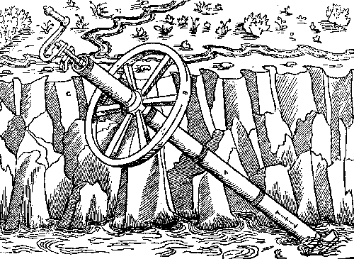 One of Ceredi's sketches showing an Archimedean pump equipped with a flywheel to sustain its rotation