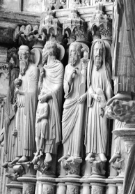 Figures from the right-hand side of the north portal of Chartres Cathedral