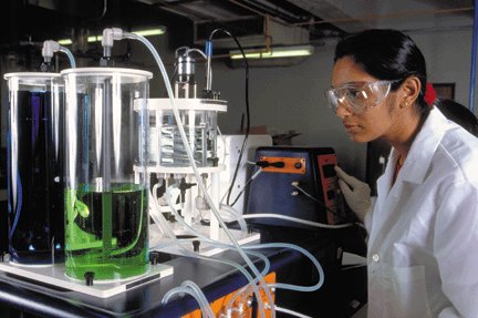 Student in the UH undergraduate Chemical Engineering Laboratory