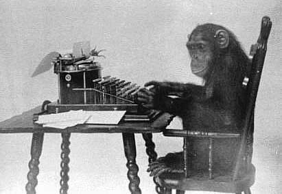 chimpanzee typing picture