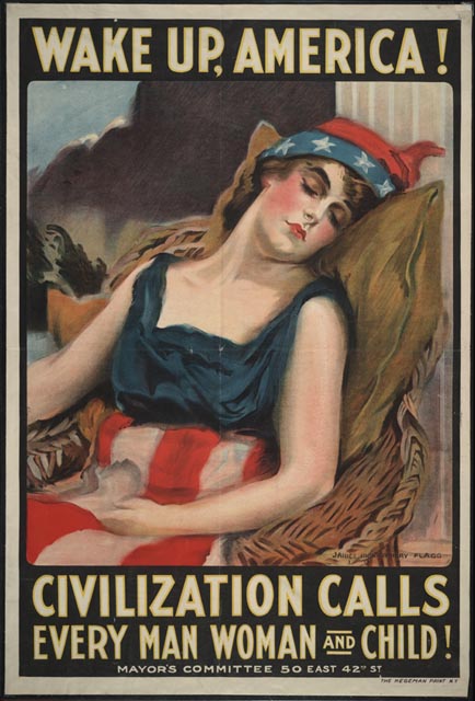 Columbia poster: wake up America picture