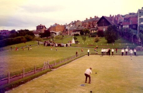 Lawn bowling on the Commons in Crediton, England, 1974