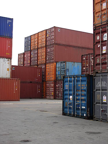 photograph of container yard