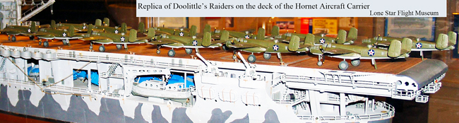 B-25s on Hornet deck diarama