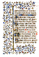 A typical ornate leaf from a French manuscript Book of Hours, ca. 1275 (Click on the image for an enlargement)