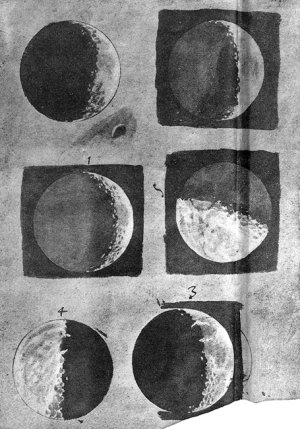 Galileo's drawings of the moon