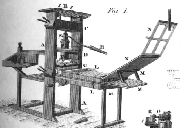 A typical Gutenberg-style press