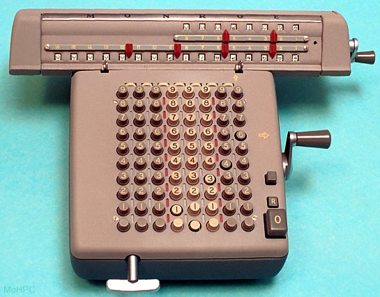 Typical mid-20th-century hand-cranked calculator
