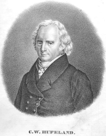 Christoph Wilhelm Hufeland, 1762-1836 (the frontispiece of his book.)
