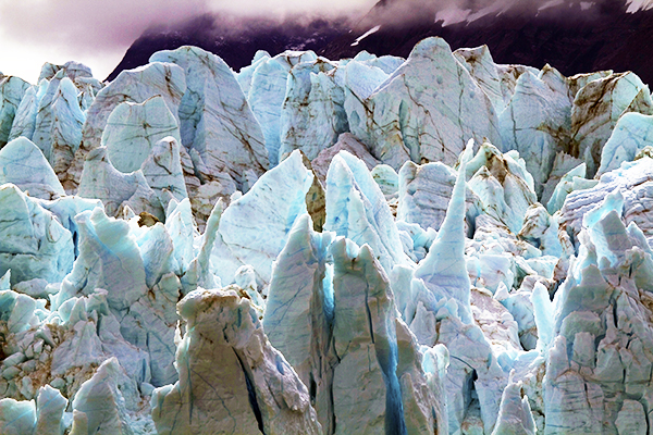 The top of a typical glacier