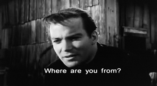 Shatner asking Where are you from? in the mmovie Incubus